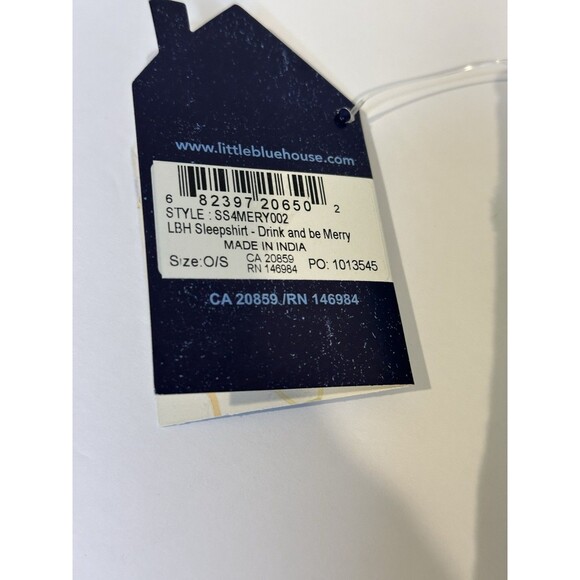 Hatley Little Blue House Christmas Sleepshirt NWT Women Cotton Nightshirt PJ - Picture 3 of 3